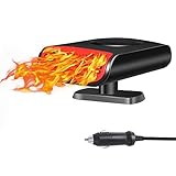 Portable Car Heater 12V 150W 360° Rotation 3 in 1 Fast Heating Cooling Fan Defogger & Defroster With Aroma Function Plug-in Cigarette Lighter Small Air Heater - Black
