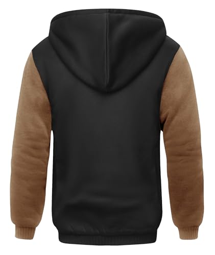 Image of SCODI Hoodies for Men Heavyweight Fleece Sweatshirt Zip Up Thick Jacket