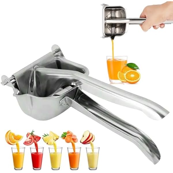 Ręczna wyciskarka do cytrusów z aluminium – ręczna wyciskarka do cytryn, pomarańczy, limonek – kompaktowa, ergonomiczna, łatwa do czyszczenia