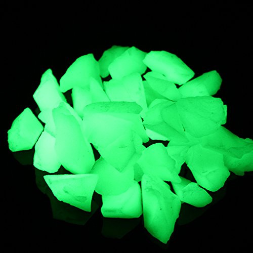 Alan Stone Glow in The Dark Decorative Stones, Glow Gravel Rocks Pebbles for Aquarium Fish Tank Succulent Garden Gifts (15-22mm, Yellow Green)