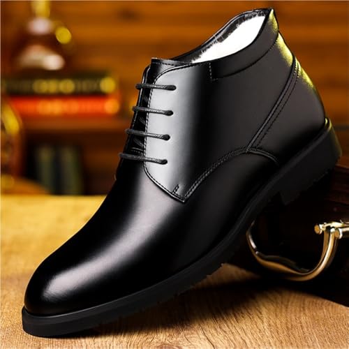 Mens Autumn Casual Business Formal Dress Shoes Fleece Lined Warm Thickened British Style Wool Leather Footwear2