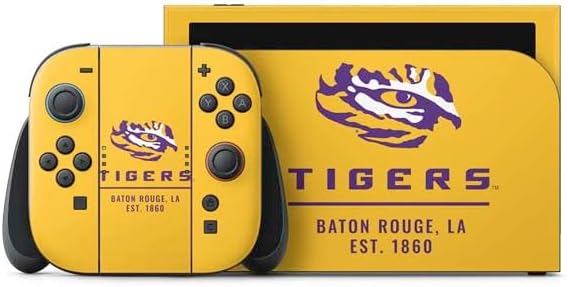Skinit Decal Gaming Skin Compatible with Nintendo Switch 2 (2025) with Joy-Con - Officially Licensed LSU Geaux Tigers Design