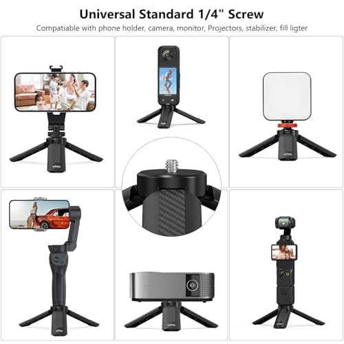 Image of VRIG TP05S Mini Tripod for DJI OSMO Pocket 3,Portable Pocket Stand Desk Small Handheld Selfie Stick with 1 /4 inch Screw Vlog for insta360 X5 /X4 /X3 /DJl Osmo Action 5 Pro /4 /3