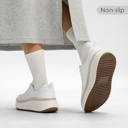 Women Espadrille Platform Sneakers Chunky Fashion Casual Shoes for Women Comfortable Walking Sneakers(White,8.0)4