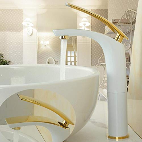 Robinet de salle de bains laiton doré - Mitigeur lavabo eau chaude et froide