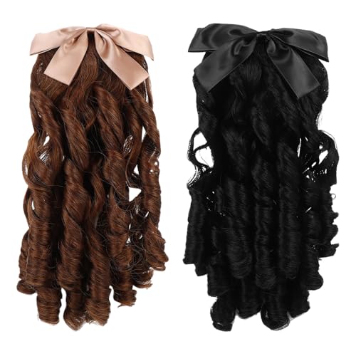 Extensions synthétiques élégantes pour cheveux fins : volume bouclé avec peigne intégré