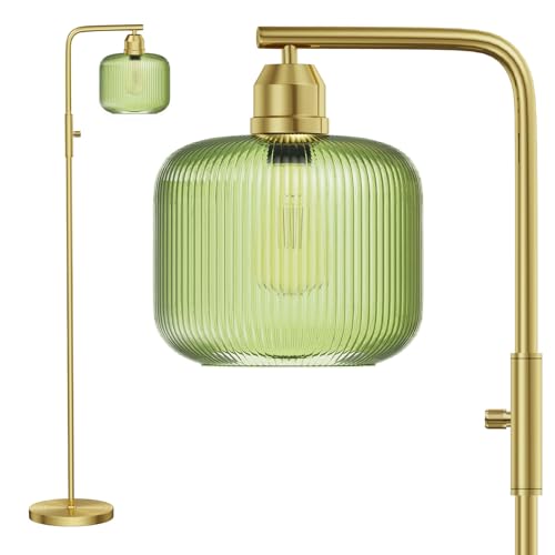 Glass Floor Lamp for Living Room, Modern Standing Lamp with
