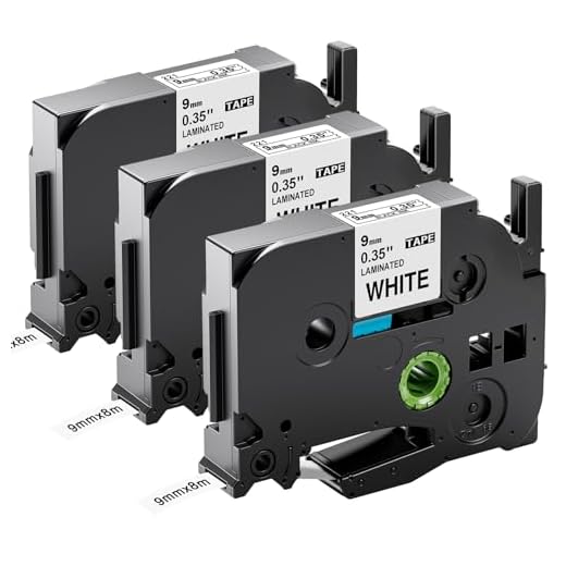 Upwinning kompatibel mit Brother P-touch Bänder 9mm Weiß Tze 221 TZe-221 9mm x 8m, als Ersatz für Brother P touch Schriftband TZ Tape 9mm 0.35 TZe221 für Ptouch H105 H100LB H107B 900 1000 1280, 3 Pack