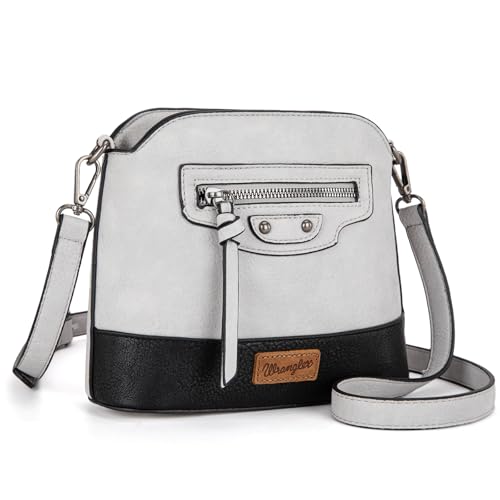 Image of Wrangler Cow Print Crossbody Bag for Women Western Cross Body Purse with Signature Strap