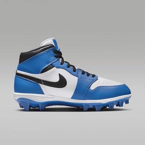 NIKE Jordan 1 Mid TD Men's Football Cleat (FJ6805-104, White/Royal/Black) Size 10.53