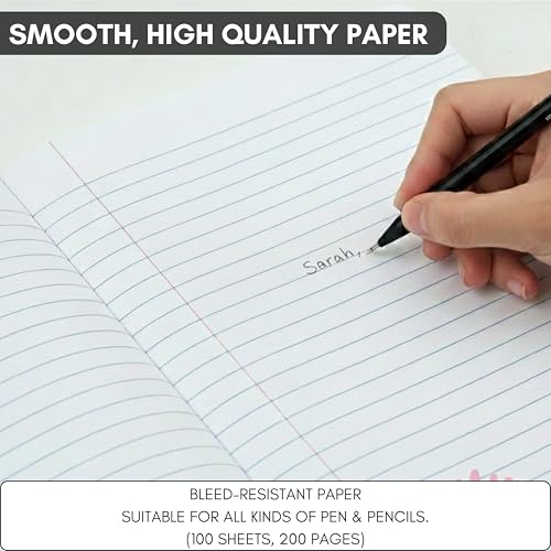 Carnets de composition lignés CLEENTABLE pour notes scolaires de format 24,5x18,5 cm - 7