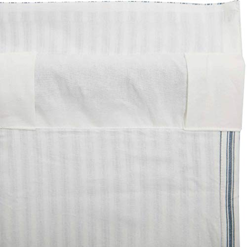 Vhc Brands Sawyer Mill Ticking Striped Cotton Farmhouse Curtains Rod Pocket Tie Back(S) Panel Pair, Blue #TOP2