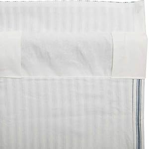 VHC Brands Sawyer Mill Blue Window Prairie Panel Set Room Darkening Farmhouse Country Drapes Striped Pattern 84×36 Curtain 84x36x18