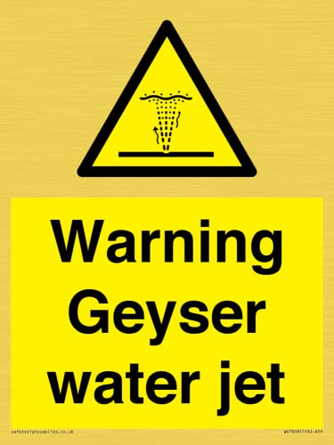 Warning Geyser - Segnale A Getto D'Acqua, 150 X 200 Mm, A5P