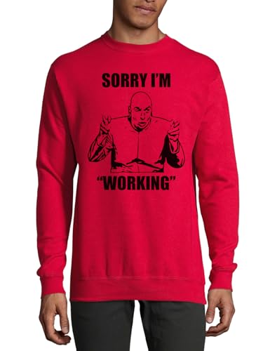 Pull en coton rouge rigolo avec message imprimé pour adulte