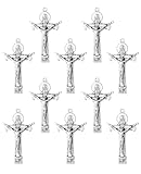 COTTVOTT Colgante de crucifijo ortodoxo oriental, Cristo Jesús con cruz celta para mujeres y hombres, collar de rosario, piezas de fabricación de joyas, 5.4cm x 3.3cm, aleación, Sin piedra preciosa
