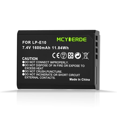 MCYIERDE LP-E10 Replacement Battery Compatible with Canon EOS Rebel T7 T6 T5 T3 T100, Kiss X50 X70 EOS1100D 1200D 1300D 2000D Digital Cameras