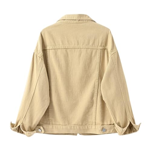 Chaqueta vaquera elegante para mujer con cuello solapa y sofisticados botones metálicos 4
