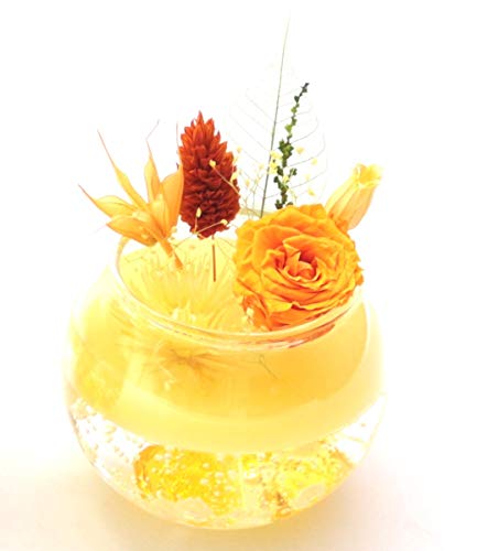 香る ニチフロ プリザーブドフラワー 敬老の日 クリスマスプレゼント 誕生日 ギフト アロマ ジェル グラスアレンジ 枯れない花 日本製 ベル