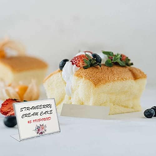Doafoce Pack of 30 Clear Acrylic Business Card Holders Price Name Card Holder Label Shelf for Bakeries and Grocery Stores (6 x 4.2 cm) - Image 4