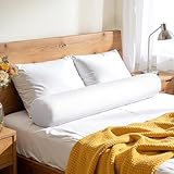 SyMax 7.8'x76' Body Pillow for King Bed, Memory Foam Bolster w/Removable Velvet Cover, Headboard Gap Filler Pillow, White