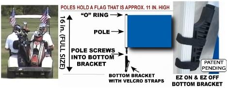 Miniatura 2 de Bandera azul para carrito de golf con soporte de encendido y apagado SSP Flags EZ