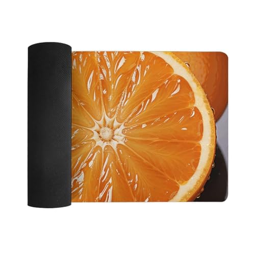 Tapis de bureau en cuir orange 60x30 cm pour ordinateur - 3