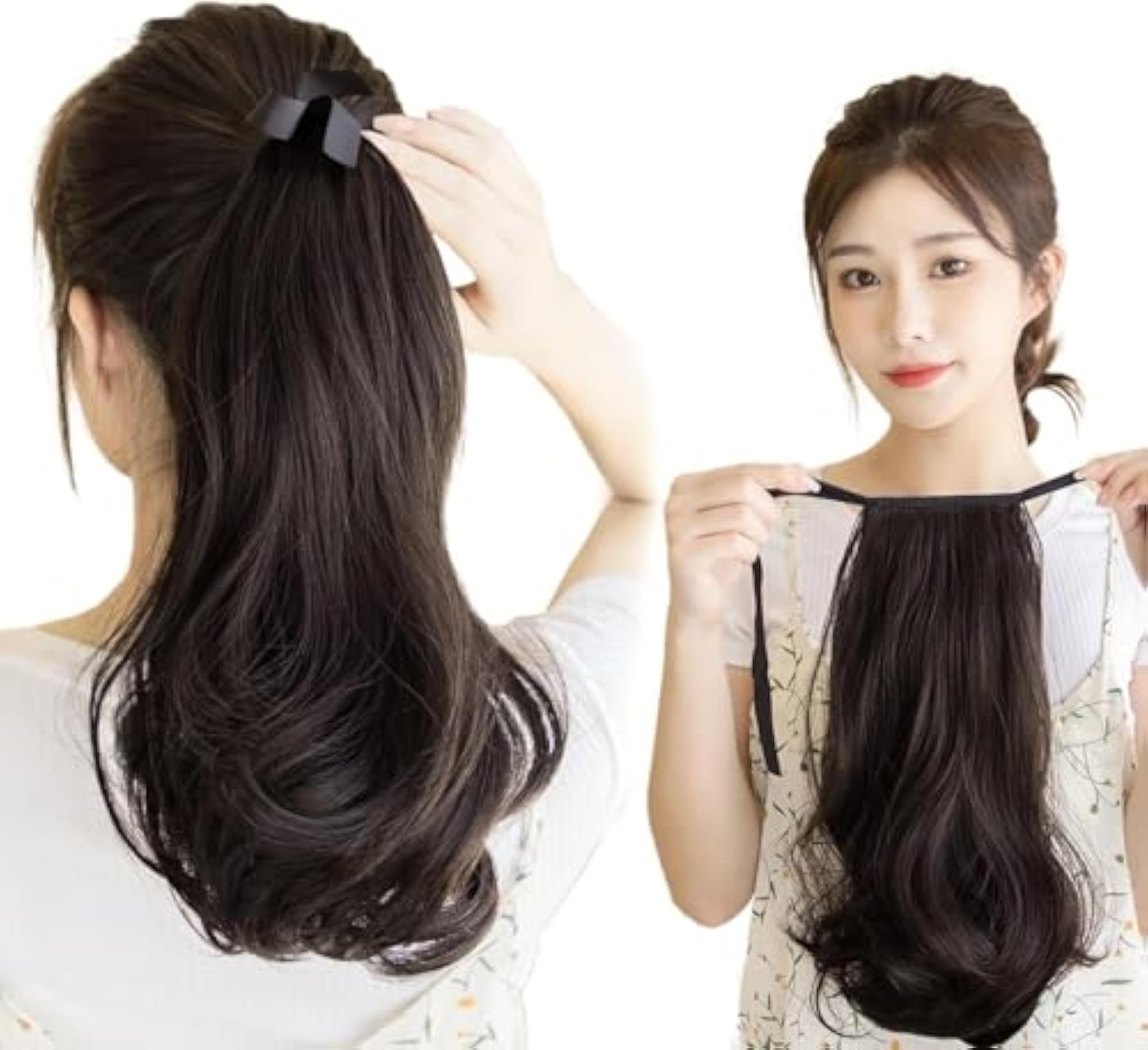 18 Inch Long Curly Wavy Ponytail Extensions for Women