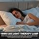 Tageslichtlampe Lichttherapie, Runder Boden Tageslichtlampe Stehlampe, SAD Sonnenlicht Lampe Therapie mit Fernbedienung & Touch Control & Verstellbaren Schwanenhals für Lesen/Büro/Haus (Schwarze)