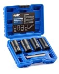 Orion Motor Tech 5pc Locking Wheel Nut Removal Tool Kit, 1/2" Drive Nut and Bolt Extractor Set, Rounded Bolt & Stripped Lug Nut Remover Tool Set