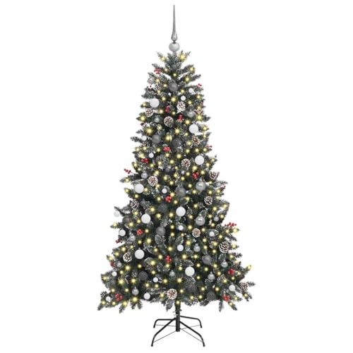 Árbol de Navidad artificial verde 210 cm que evita la caída de hojas en el suelo 4