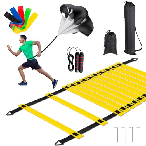 MIVERYEA Soccer Training Equipment Set, 20 Feet 12 Rungs Pro