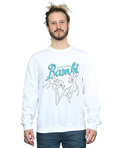 Disney Men's Bambi Great Love Story Sweatshirt White XX-Large