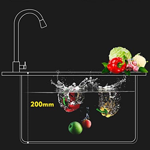 TUTR Wasch- oder Spülbecken, einzige Schüssel Küchenspüle, Tiefwäsche Ausgussbecken, Gewerbe Handgemachte Kitchen Sink (Farbe: Silber) (Size : 55 * 45 * 20cm) - Image 5