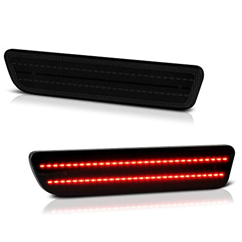 VIPMOTOZ Smoke Lens Red Full LED Rear Side Marker Light Parking Lamp For 2005-2009 Ford Mustang S197, Driver & Passenger Side