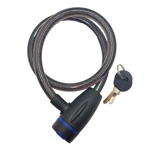 Lucchetto bici, antifurto per bicicletta, cavo in acciaio da 1 cm e 2 chiavi incluse, protezione per serratura, lunghezza 60 cm, flessibile, catena bici, colori misti