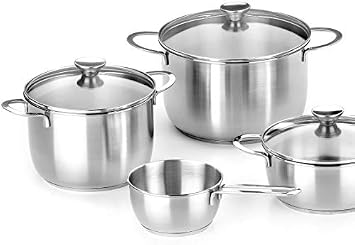 BRA Braisogona_A393956 Ancora Saucepan, 26 cm, 18/10 Stainless Steel, with Glass Lid