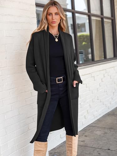 ANRABESS Women's Cardigan Long Sweater Oversized Open Front Knit Coatigan Duster Coat 2025 Trendy Fall Outfits Outerwear2