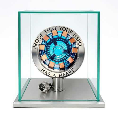 1:1 Modello Arc Reactor MK1 con LED, controllo tramite sensore di vibrazione, interfaccia USB, prodotto finito con scatola espositiva, giocattolo regalo (MK1)