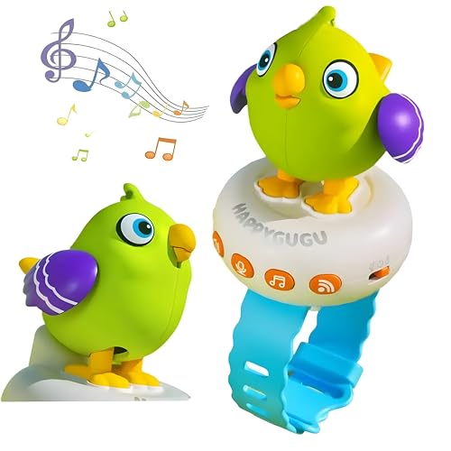Image of Cable World Interactive Talking Bird Toy for Kids with Wrist Strap, USB Rechargeable Smart Singing Bird, Repeat Voice, Songs, Stories & Whistling, Educational Musical Toy for Boys & Girls (2 Colors)