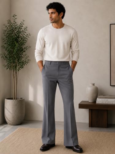 Image of Men Formal Pant Bellbottom | Premium Japanese Fabric, Bell Bottom Bootcut Fit, Smart Casual & Formal Wear