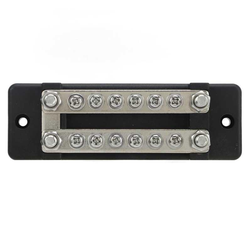 Power Distribution Terminal Block 6 Terminal Battery Bus Bar DC12‑48V AC110‑300V Flame Retardant for Cars for RVs for Boats