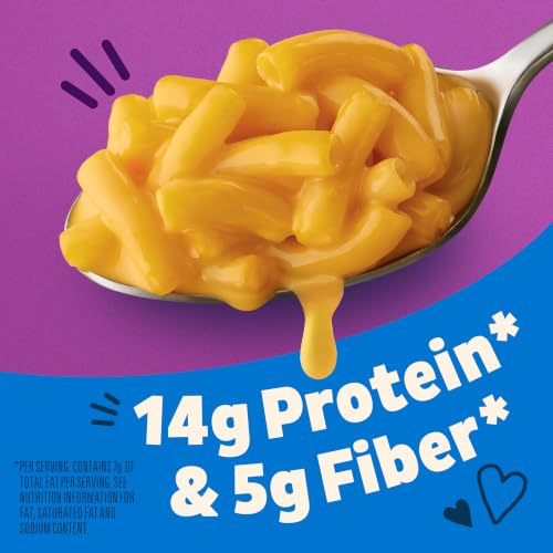 Image of Annie's Super! Mac Classic Cheddar Microwave Cups, 4ct, 11.44 oz | 15g Protein and 5g Fiber Per Serving, Organic Pasta, Microwave Ready in About 2 Minutes