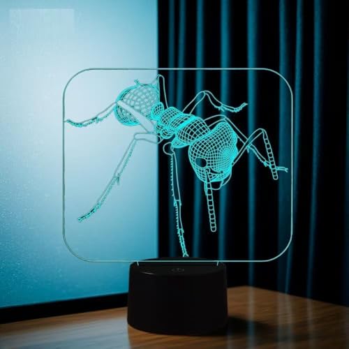 Lámpara de mesa nocturna ilusión 3D con control remoto miniatura 6