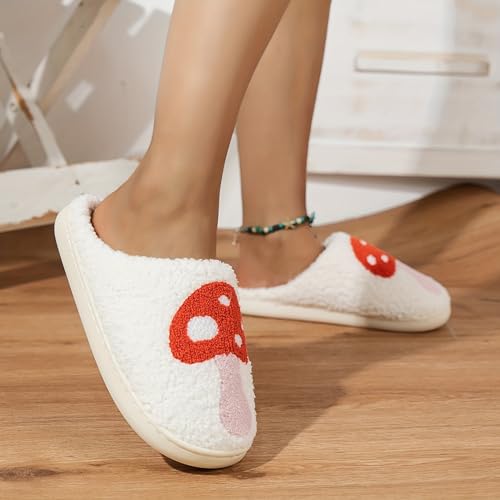 Image of Women's Men's Cute Fuzzy Heart Slippers Memory Foam Fluffy Couple Slippers Cozy House Indoor Outdoor Shoes