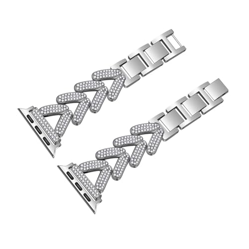 Bracelet métallique iWatch strass acier inoxydable montre connectée 38mm 40mm 41mm 44mm 45mm 49mm