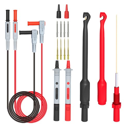 POFET Multimeter Test Leads Kit 4mm Banana Plug to Test Hook Clips Wire Replaceable Precision Sharp Probes Set for Multimeter Electrical Testing
