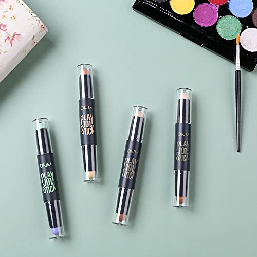 Wismee 4Pcs Color Corrector Concealer Stick Highlighter Stick Makeup Set 8 Color Duo Brightening Contouring Pen Kit Concealer Stick Makeup For Light Dark Skin 3D Shaping Face Makeup Cosmetic Foundation Shadow Creamy Set For Women Girls #TOP6