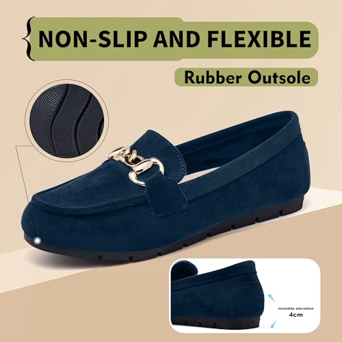 Image of ABEJOJO Women's Loafer Shoes, Comfortable Slip on Casual Flat Penny Shoes for Walking, Driving, Dressy