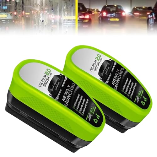 Ryfpdml 150ML Automotive Oil Film Cleaning Brush, New 2.0 Green Oil Film Wipe Car Glass Cleaning Board, Car Windscreen Cleaner Glass Oil Film Remover for Car Window Glass Cleaner (F)